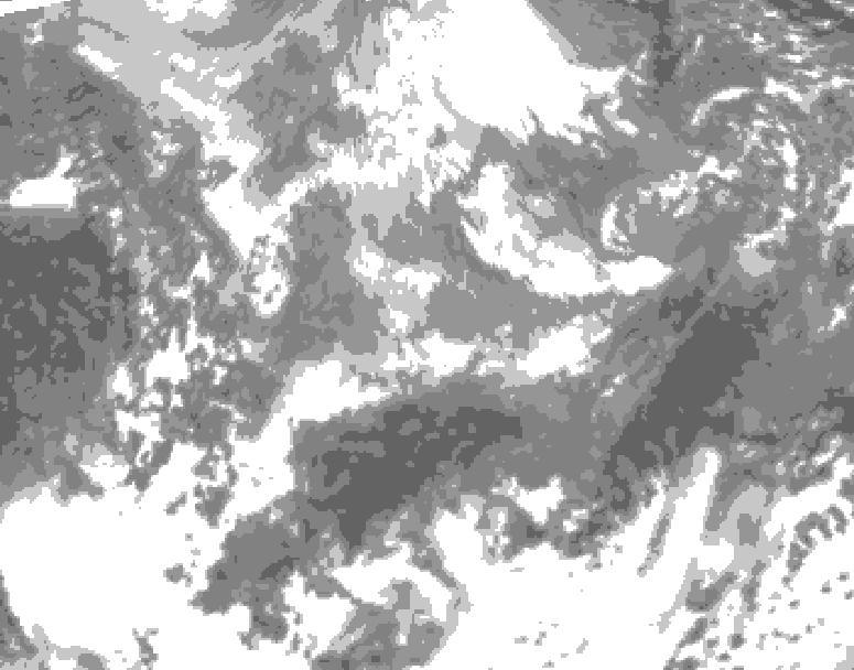 GDPS total cloud 120 hour forecast chart for Canada based on 2026/04/12 1200Z data
