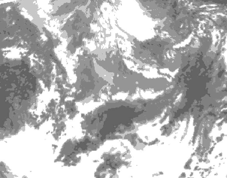 GDPS total cloud 126 hour forecast chart for Canada based on 2026/04/12 1200Z data