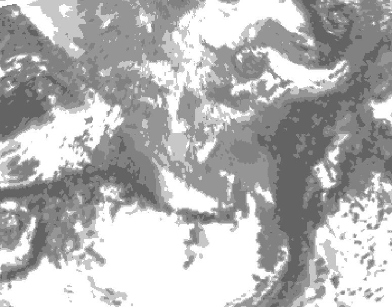 GDPS total cloud 186 hour forecast chart for Canada based on 2026/04/12 1200Z data