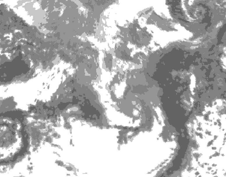 GDPS total cloud 192 hour forecast chart for Canada based on 2026/04/12 1200Z data