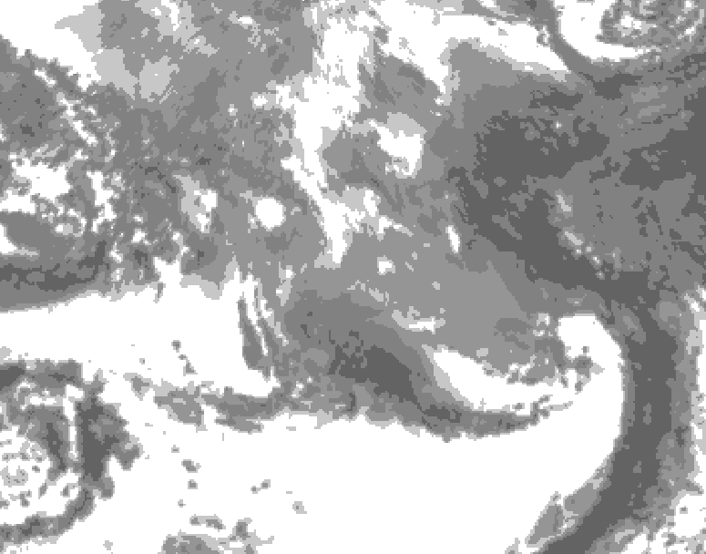 GDPS total cloud 210 hour forecast chart for Canada based on 2026/04/12 1200Z data