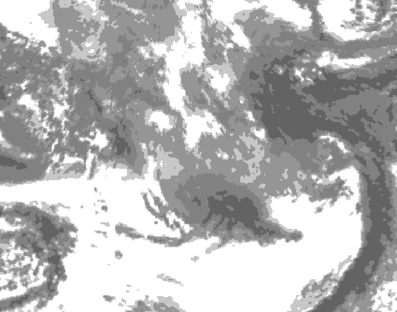 GDPS total cloud 216 hour forecast chart for Canada based on 2026/04/12 1200Z data