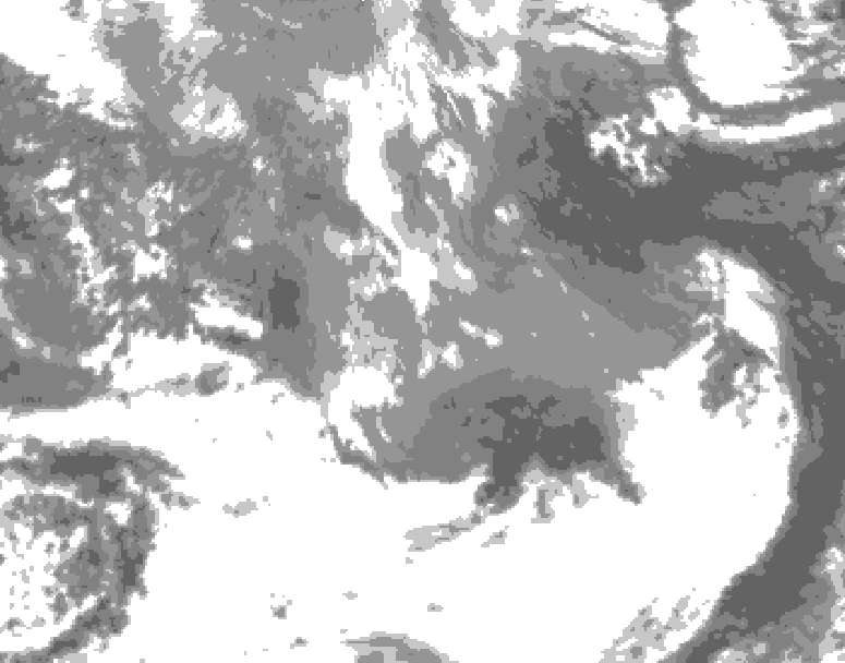 GDPS total cloud 222 hour forecast chart for Canada based on 2026/04/12 1200Z data