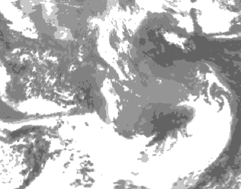 GDPS total cloud 228 hour forecast chart for Canada based on 2026/04/12 1200Z data