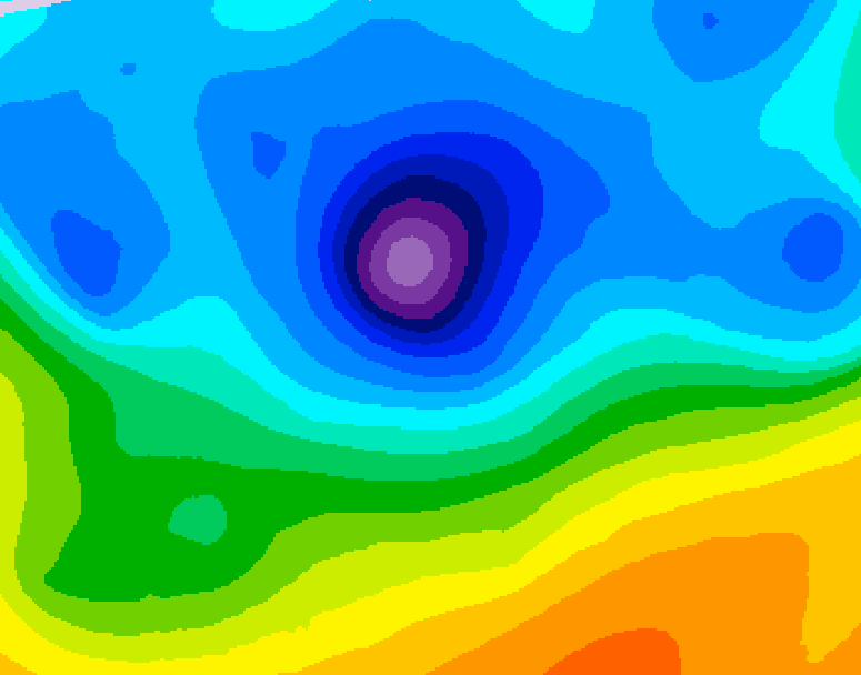 GDPS 500 millibar geopotential height 006 hour forecast chart for Canada based on 2026/04/13 0000Z data