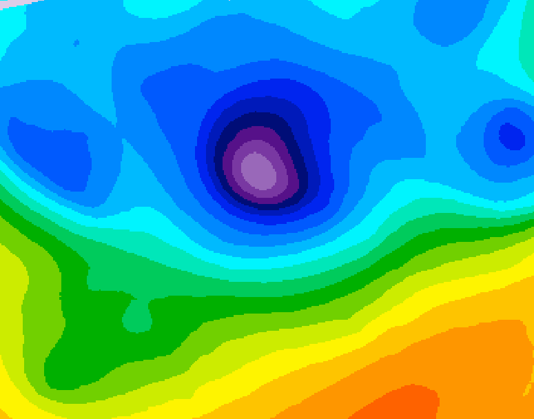 GDPS 500 millibar geopotential height 012 hour forecast chart for Canada based on 2026/04/13 0000Z data