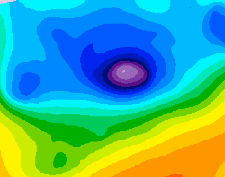 GDPS 500 millibar geopotential height 036 hour forecast chart for Canada based on 2026/04/13 0000Z data