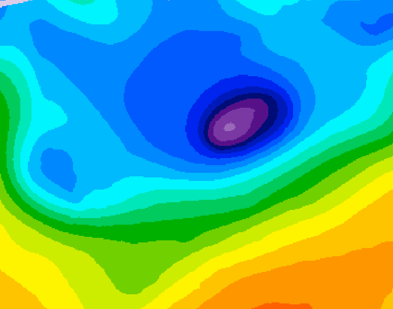 GDPS 500 millibar geopotential height 054 hour forecast chart for Canada based on 2026/04/13 0000Z data