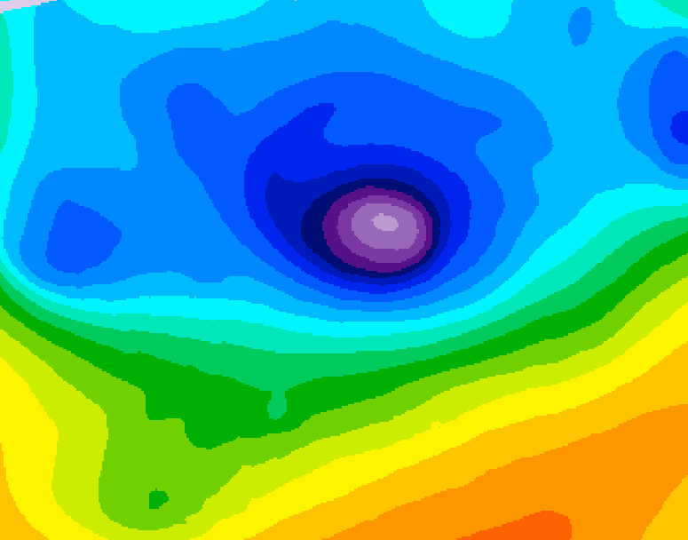 GDPS 500 millibar geopotential height 018 hour forecast chart for Canada based on 2026/04/13 1200Z data