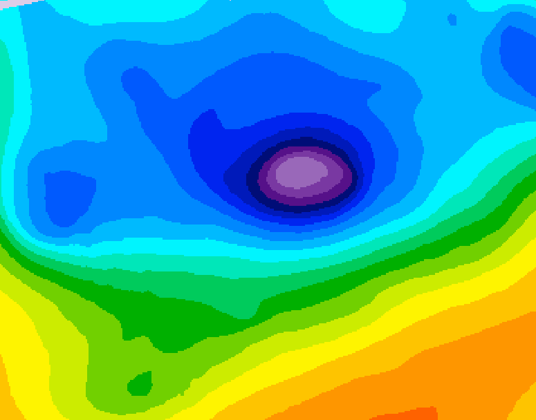 GDPS 500 millibar geopotential height 024 hour forecast chart for Canada based on 2026/04/13 1200Z data