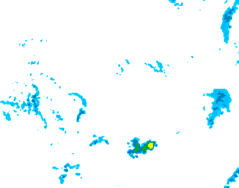 GDPS precipitation 018 hour forecast chart for Canada based on 2026/04/13 1200Z data