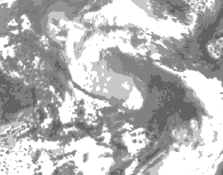 GDPS total cloud 018 hour forecast chart for Canada based on 2026/04/13 0000Z data