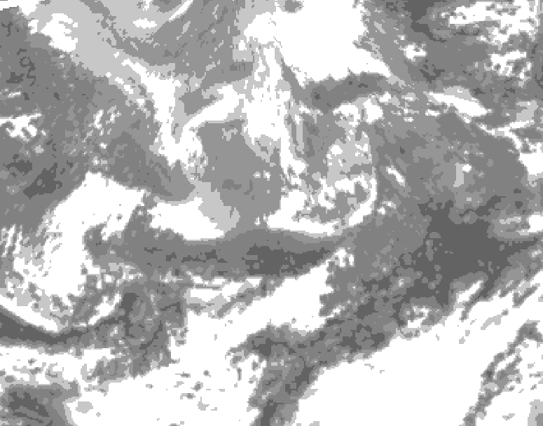 GDPS total cloud 072 hour forecast chart for Canada based on 2026/04/13 0000Z data