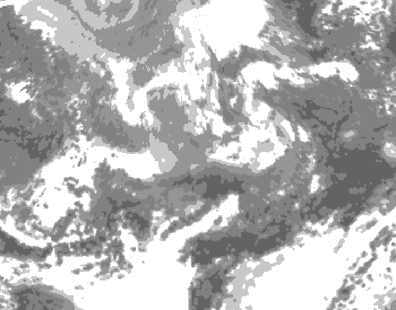 GDPS total cloud 078 hour forecast chart for Canada based on 2026/04/13 0000Z data