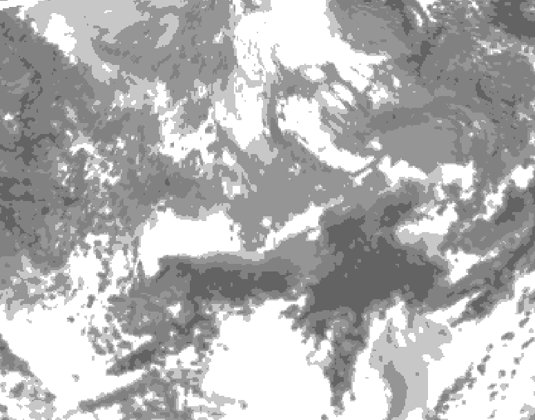 GDPS total cloud 096 hour forecast chart for Canada based on 2026/04/13 0000Z data
