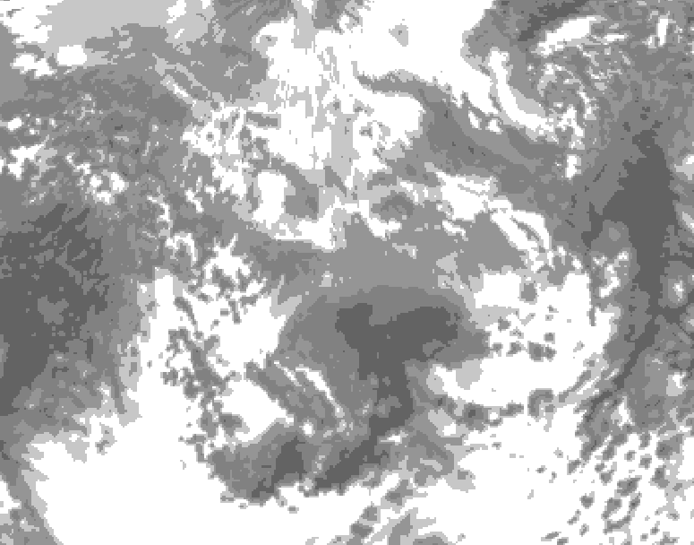 GDPS total cloud 126 hour forecast chart for Canada based on 2026/04/13 0000Z data