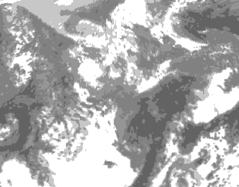 GDPS total cloud 150 hour forecast chart for Canada based on 2026/04/13 0000Z data