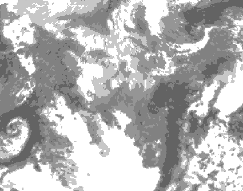 GDPS total cloud 162 hour forecast chart for Canada based on 2026/04/13 0000Z data