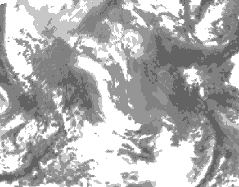 GDPS total cloud 192 hour forecast chart for Canada based on 2026/04/13 0000Z data