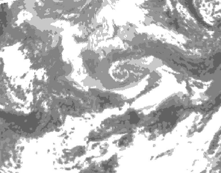 GDPS total cloud 036 hour forecast chart for Canada based on 2026/04/13 1200Z data