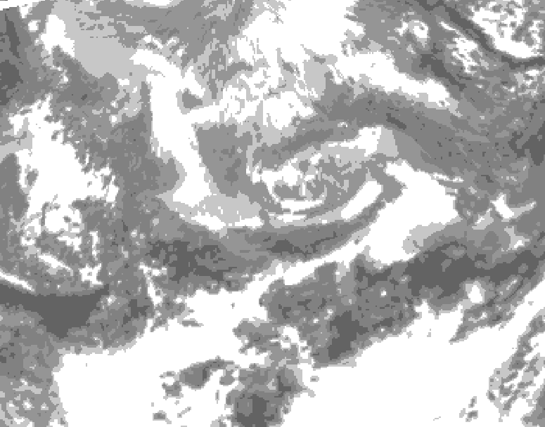 GDPS total cloud 042 hour forecast chart for Canada based on 2026/04/13 1200Z data
