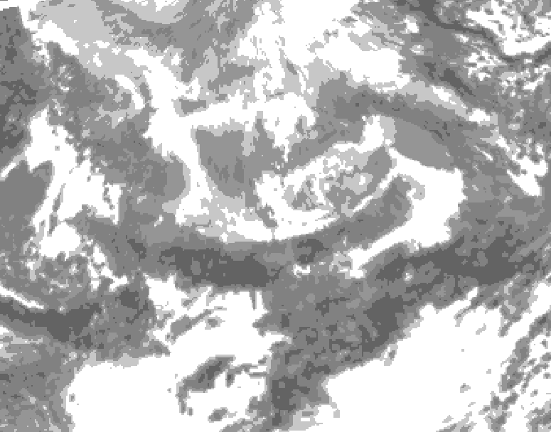 GDPS total cloud 048 hour forecast chart for Canada based on 2026/04/13 1200Z data