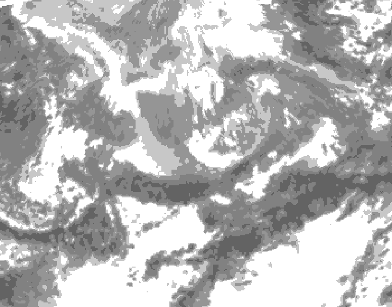 GDPS total cloud 054 hour forecast chart for Canada based on 2026/04/13 1200Z data