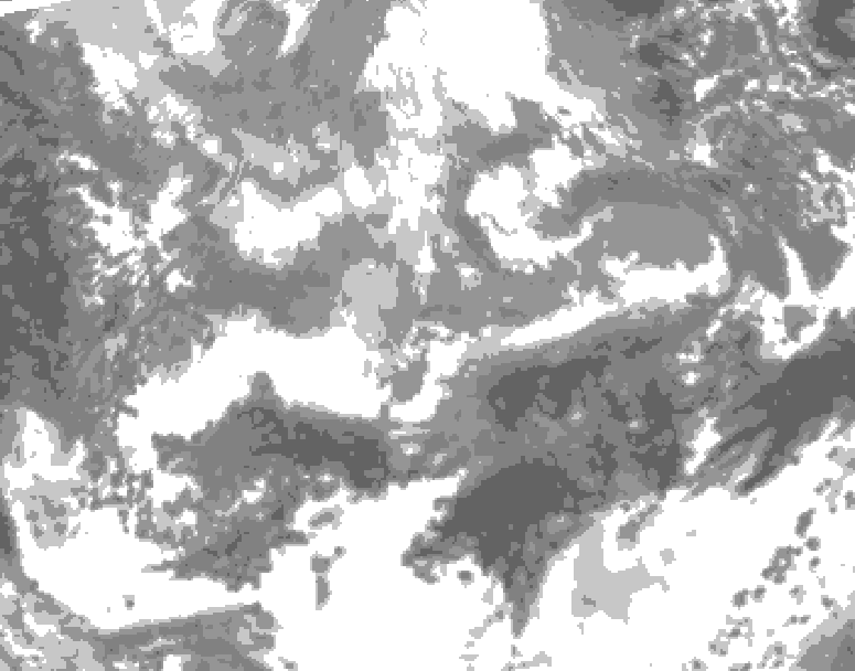 GDPS total cloud 078 hour forecast chart for Canada based on 2026/04/13 1200Z data