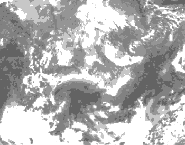 GDPS total cloud 096 hour forecast chart for Canada based on 2026/04/13 1200Z data