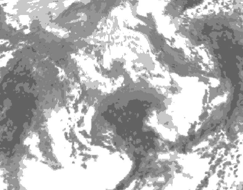 GDPS total cloud 120 hour forecast chart for Canada based on 2026/04/13 1200Z data