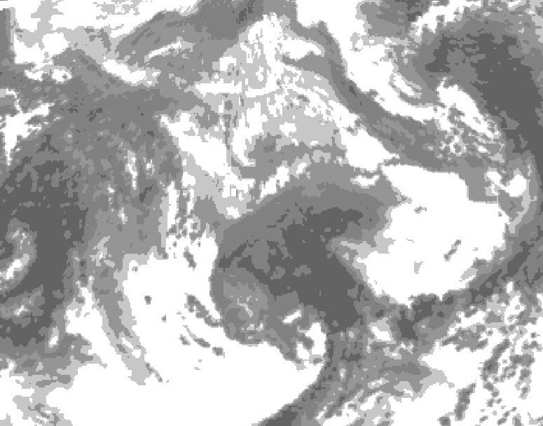 GDPS total cloud 126 hour forecast chart for Canada based on 2026/04/13 1200Z data