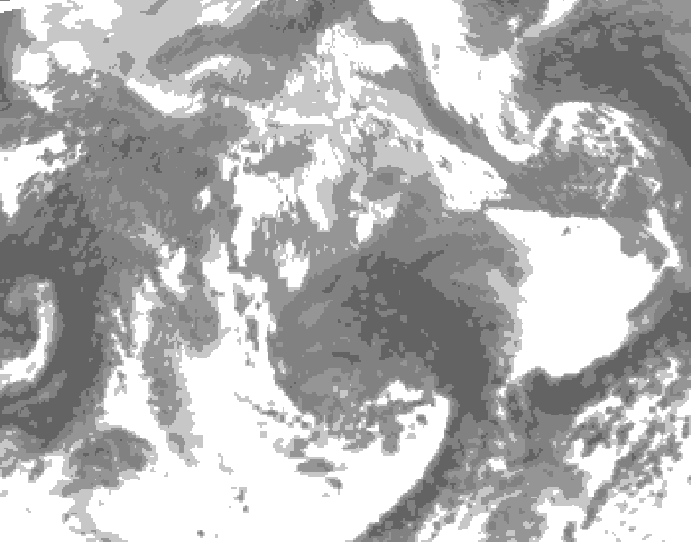 GDPS total cloud 132 hour forecast chart for Canada based on 2026/04/13 1200Z data