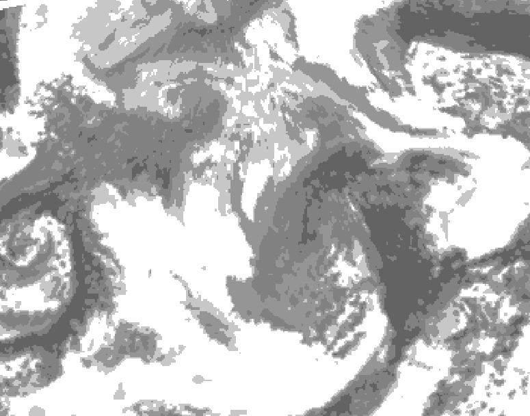 GDPS total cloud 150 hour forecast chart for Canada based on 2026/04/13 1200Z data