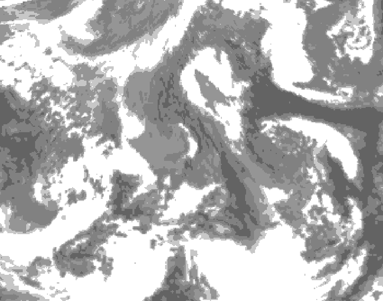 GDPS total cloud 222 hour forecast chart for Canada based on 2026/04/13 1200Z data