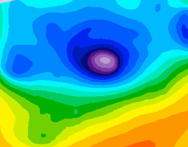 GDPS 500 millibar geopotential height 006 hour forecast chart for Canada based on 2026/04/14 0000Z data