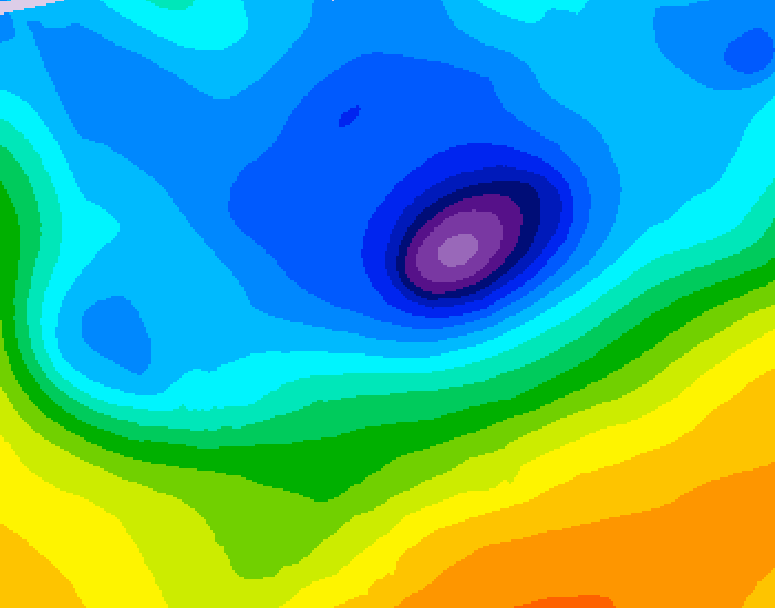 GDPS 500 millibar geopotential height 030 hour forecast chart for Canada based on 2026/04/14 0000Z data