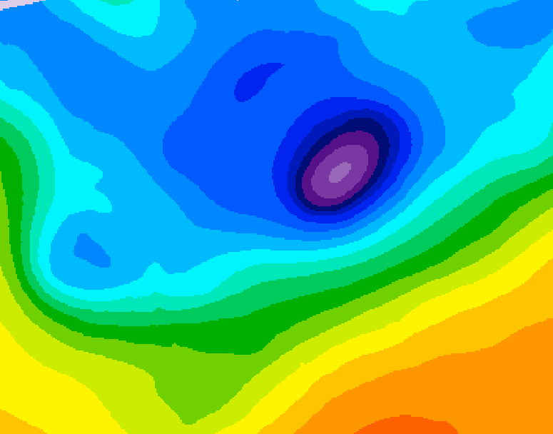 GDPS 500 millibar geopotential height 036 hour forecast chart for Canada based on 2026/04/14 0000Z data