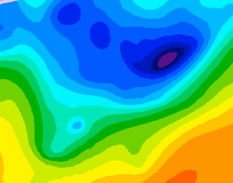 GDPS 500 millibar geopotential height 072 hour forecast chart for Canada based on 2026/04/14 0000Z data