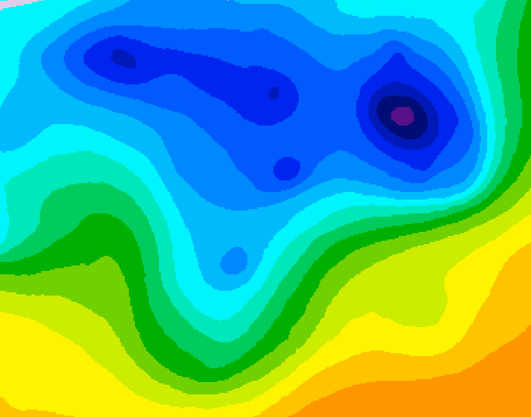 GDPS 500 millibar geopotential height 102 hour forecast chart for Canada based on 2026/04/14 0000Z data