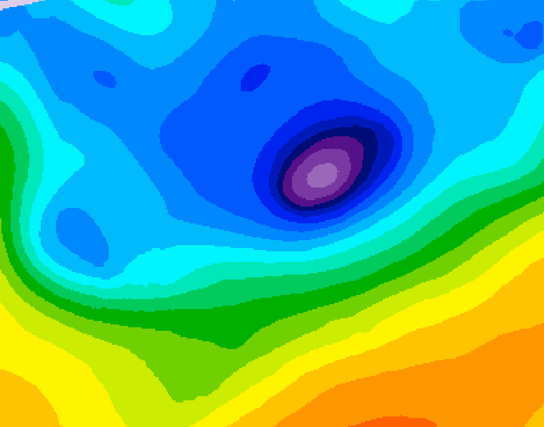 GDPS 500 millibar geopotential height 018 hour forecast chart for Canada based on 2026/04/14 1200Z data