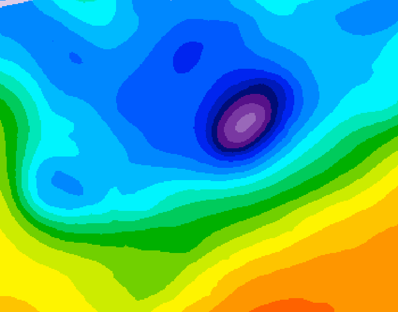 GDPS 500 millibar geopotential height 024 hour forecast chart for Canada based on 2026/04/14 1200Z data