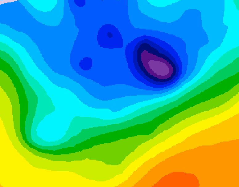 GDPS 500 millibar geopotential height 042 hour forecast chart for Canada based on 2026/04/14 1200Z data