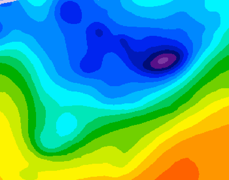GDPS 500 millibar geopotential height 054 hour forecast chart for Canada based on 2026/04/14 1200Z data