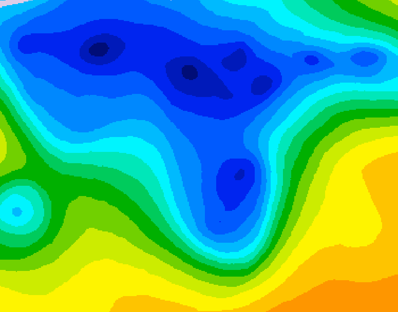 GDPS 500 millibar geopotential height 120 hour forecast chart for Canada based on 2026/04/14 1200Z data