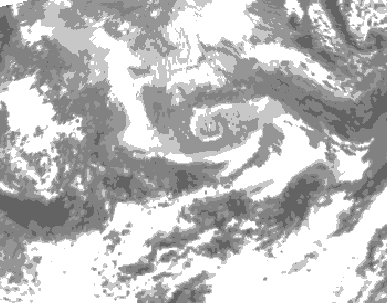 GDPS total cloud 024 hour forecast chart for Canada based on 2026/04/14 0000Z data