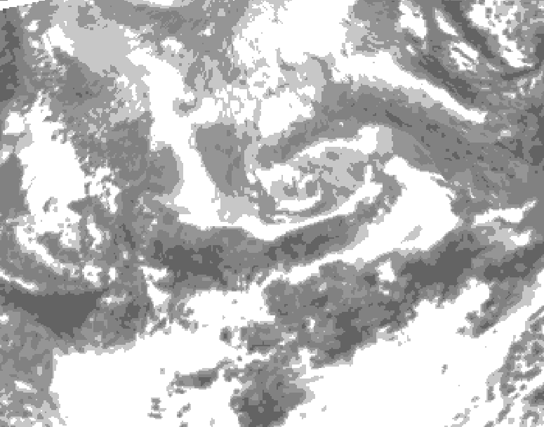 GDPS total cloud 030 hour forecast chart for Canada based on 2026/04/14 0000Z data
