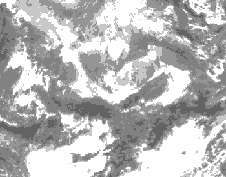 GDPS total cloud 036 hour forecast chart for Canada based on 2026/04/14 0000Z data
