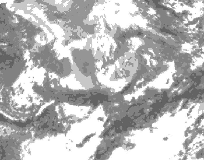 GDPS total cloud 042 hour forecast chart for Canada based on 2026/04/14 0000Z data