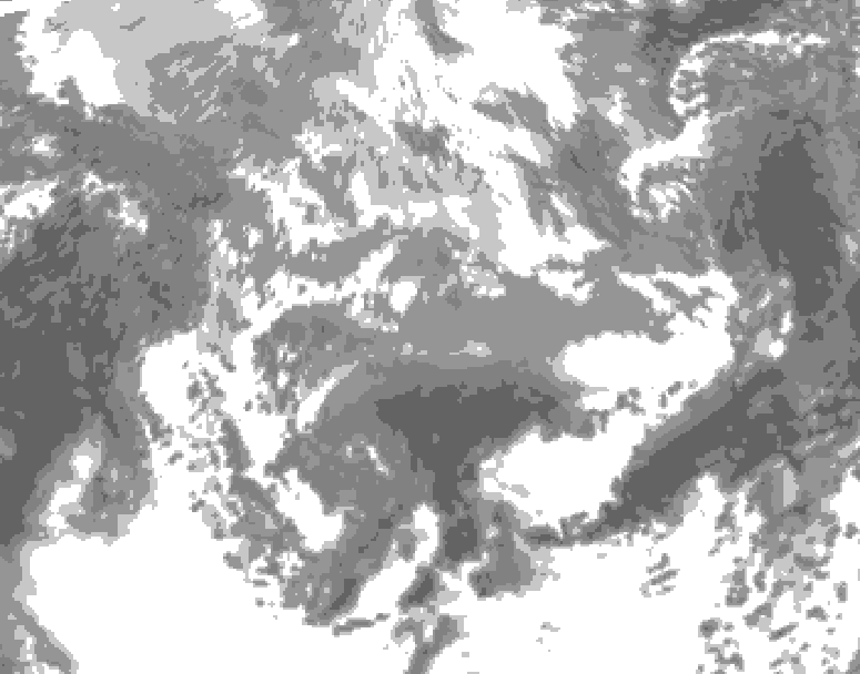 GDPS total cloud 096 hour forecast chart for Canada based on 2026/04/14 0000Z data