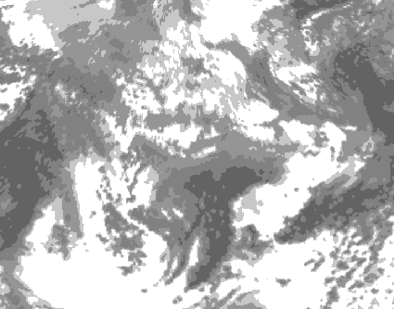 GDPS total cloud 102 hour forecast chart for Canada based on 2026/04/14 0000Z data